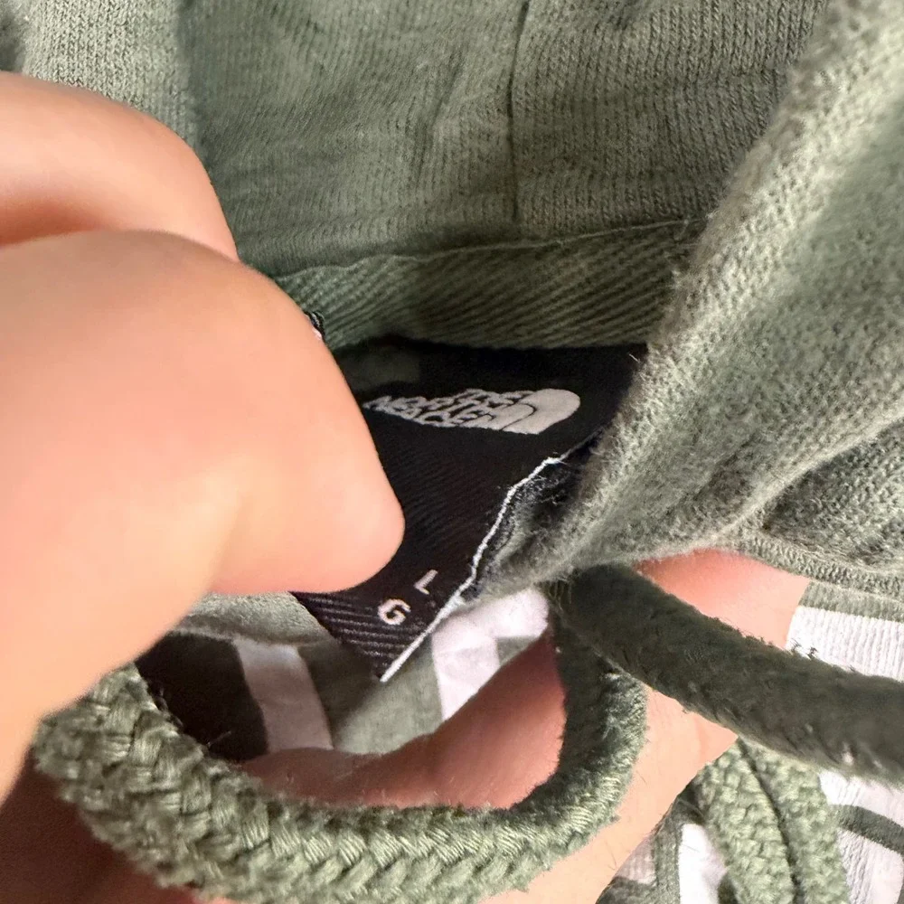 The North Face Mens Large Sage Green Logo Pullover Hoodie Sweatshirt NF0A3FR1